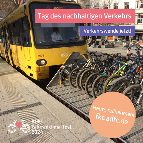 Stuttgarter Zahnradbahn transportiert Fahrräder auf Anhänger