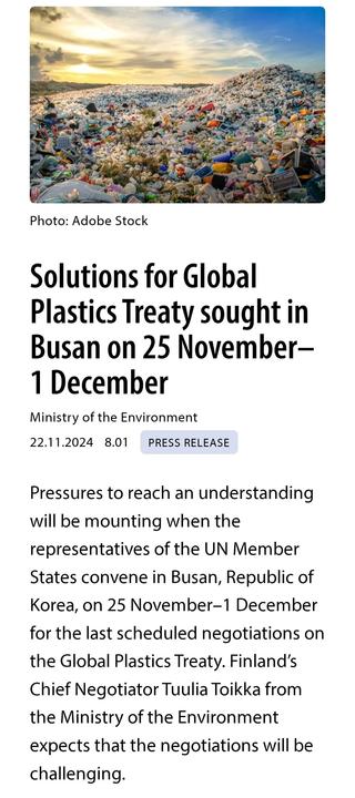 Screenshot of the press release by Finnish Ministry of the Environment,  original here bit.ly/411JUfy