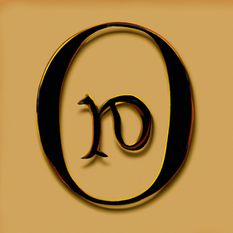 Not the letter O, in a old gothic script font, on a tan coloured background