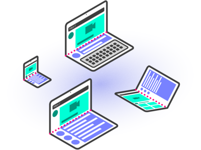 Illustration of devices that can physically fold with screens in folded posture