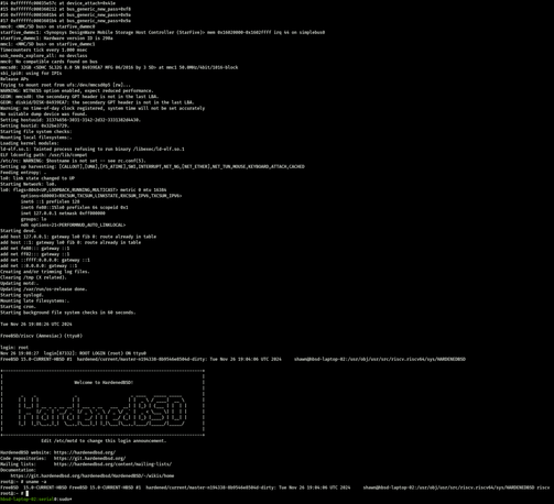 Serial console output from the StarFive VisionFive2 UART.