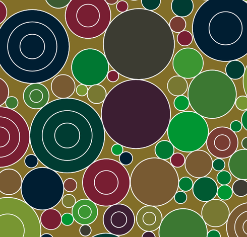Adjectant coloured circles.