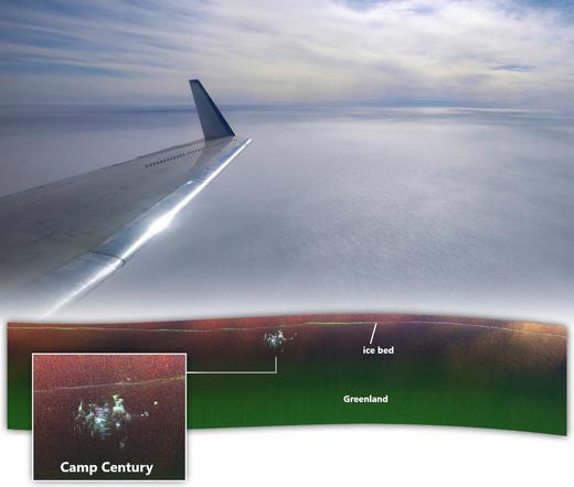 compiled images - NASA's aerial survey over Camp Century, Greenland