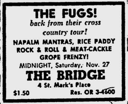 The Fugs! Back from cross country tour advertisement