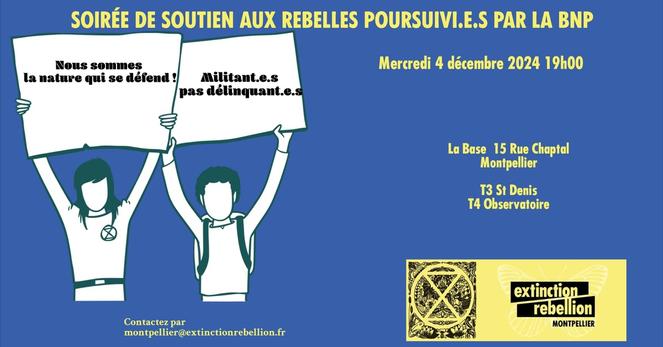 Soirée de soutien aux rebelles de Montpellier poursuivi.es par la BNP