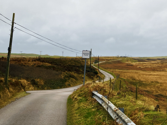 Winding Road with passing places leading into the distance