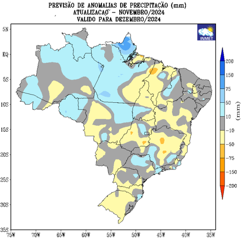 Chuva de Norte a Sudeste: como fica o clima no Brasil em dezembro; mês deve registrar temperaturas acima da média em grande parte do país, com possibilidade de dias de calor em excesso
