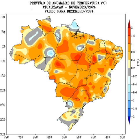 Chuva de Norte a Sudeste: como fica o clima no Brasil em dezembro; mês deve registrar temperaturas acima da média em grande parte do país, com possibilidade de dias de calor em excesso