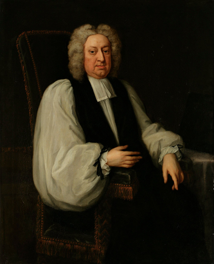 A painting of Jonathan Swift in his dean's vestments.