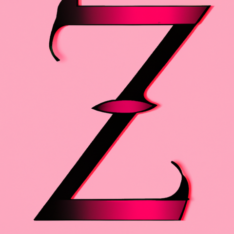 The letter Z, in a old gothic script font, on a pink coloured background