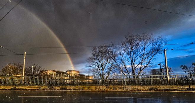 Regenbogen über der Uni Mannheim - Frank Schindelbeck Fotografie