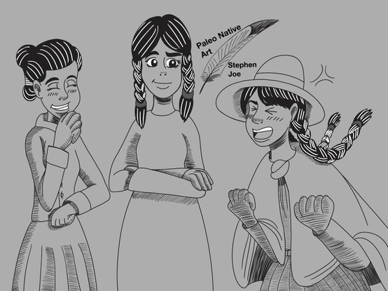 Kai and Mina are chuckling at Palma as she feels jealous because she noticed that Navajo boy had crushed her and even her blushing.