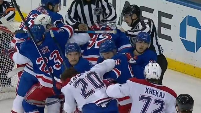 Fiesty Game Between Rangers & Canadiens