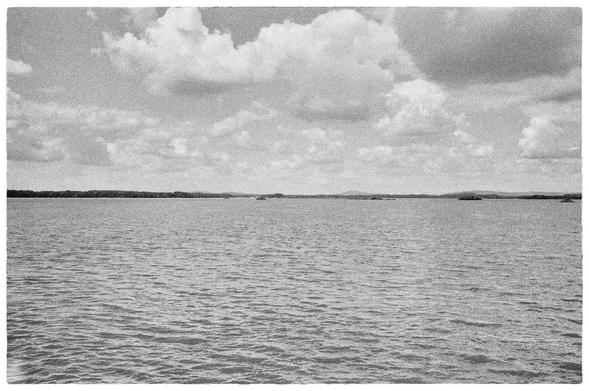 2024/124 - Breite Donau flussabwärts von Bratislava, kurz vor der Grenze zu Ungarn.