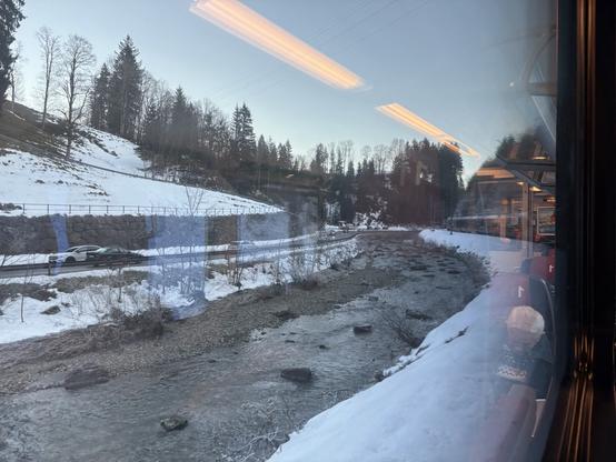 Flirt Doppeltraktion in einer Kurve zwischen Einsiedeln und Biberbrugg