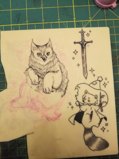 Another photo of the sketch phase.