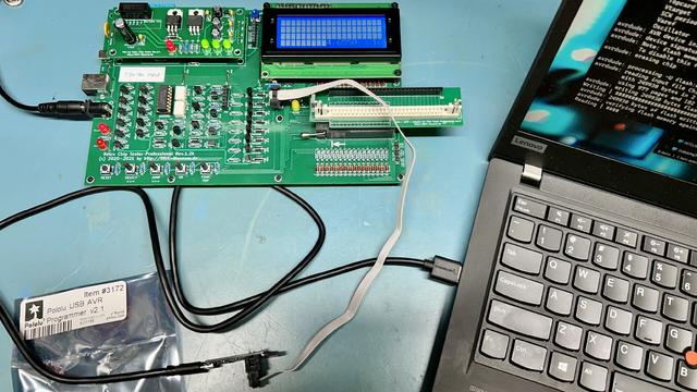 Retro Chip Test Pro connected to a Pololu AVR programmer