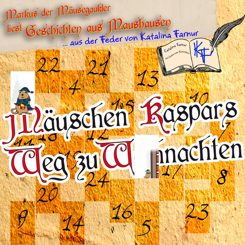 Adventskalender mit dem ersten beiden geöffneten Türen.