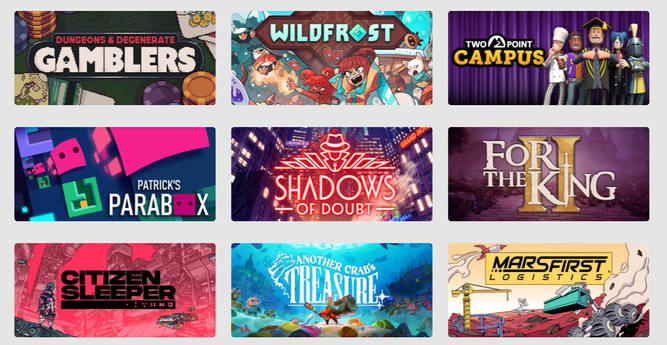 Some of the Jingle Jam games you can get for a 35 UKP donation!