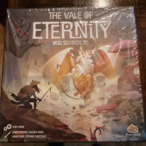 Photo of the box of the board game "The Vale of Eternity"