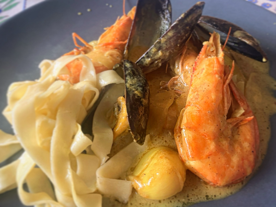 #tagliatelle #mussels #gamba