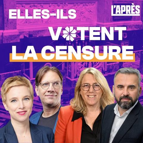 Un visuel carré (photomontage)
Logo L'Après
Texte : "Elles-Ils votent la censure"
Quatre figures des quatre député·e·s de l'Après, de gauche à droite Clémentine Autain, Hendrik Davi, Danielle Simonnet, Alexis Corbière