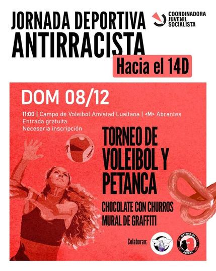 Jornada Deportiva Antirracista (Voleybol y Petanca) - Hacia el 14D