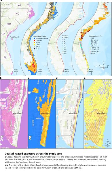 maps - Coastal hazard exposure across the study area