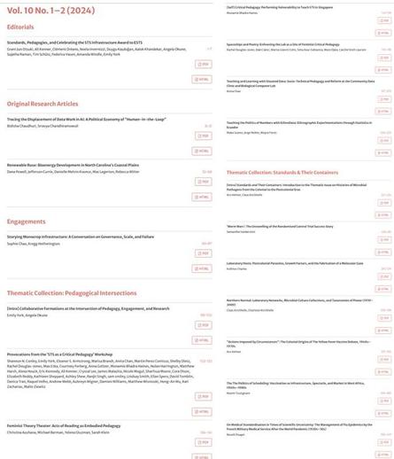 Screenshot of our website issue display.