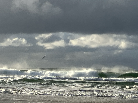 More. Stormy sea with white horses.