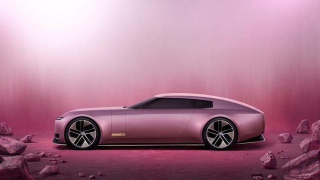 Jaguar's sleek Type 00 concept car in purple.