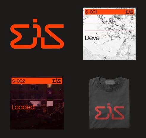 Logo, EP covers, t-shirt and overall branding project for Eis electronic music project in modern futuristic minimalist style