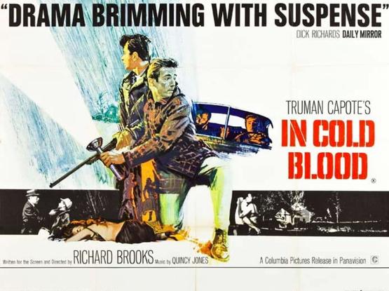 US Filmplakat von 1967, übertitelt mit "Drama brimming with suspense" einigen Filmstills und einem Bild der beiden Hauptdarsteller. Robert Blake mit Taschenlampe, Scott Wilson mit Gewehr, beide im Regen, nach Verfolgern schauend