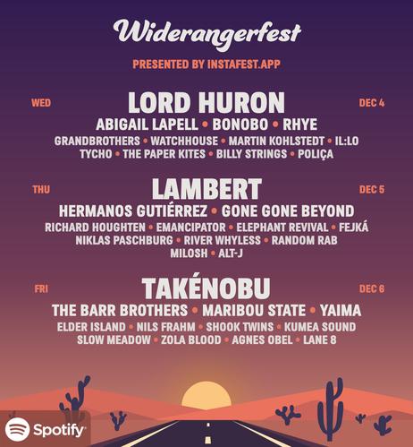 Instafest.app theoretical festival lineup based on Jack's last year of music listening on Spotify.