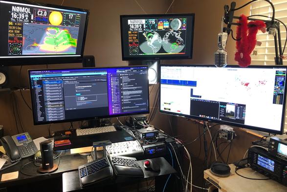 Two HamClock screens and two screens for doing actual things.