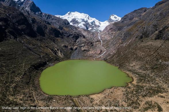 photo - Shallap Lake, high in the Cordillera Blanca mountain range, contains high levels of heavy metals.