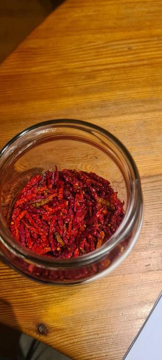 dry chillies top view