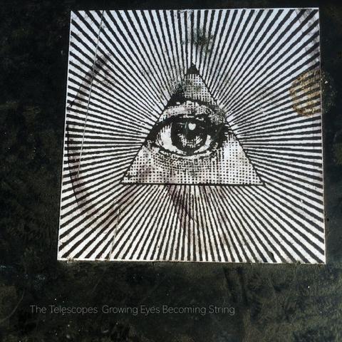 Image shows a masonic eye on the cover of The Telescopes' latest album