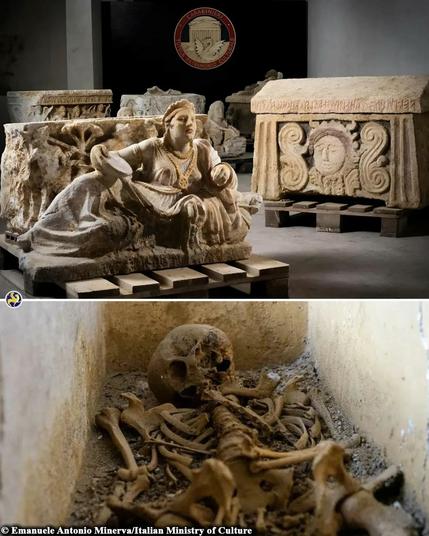 Italian police recover looted Etruscan sarcophagi

Italian authorities have successfully recovered a remarkable collection of Etruscan artifacts, valued at $8.4 million, following an investigation that unraveled an amateur attempt to sell these treasures on the black market. The items, dating back to the third century BCE, were looted from a necropolis in Città della Pieve, Umbria, and included sarcophagi, funerary urns, and personal items of significant archaeological importance.

The investigation, led by Italy’s Carabinieri Cultural Heritage Protection Unit, began last April when photos of the artifacts surfaced online. The collection featured eight intricately decorated stone urns, two sarcophagi, and funerary items like bronze mirrors, a bone comb, and a perfume bottle, all believed to have belonged to the Pulfna family—a wealthy and influential Etruscan lineage.