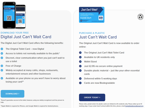Screenshot of part of the page at the link giving details about the digital and card options