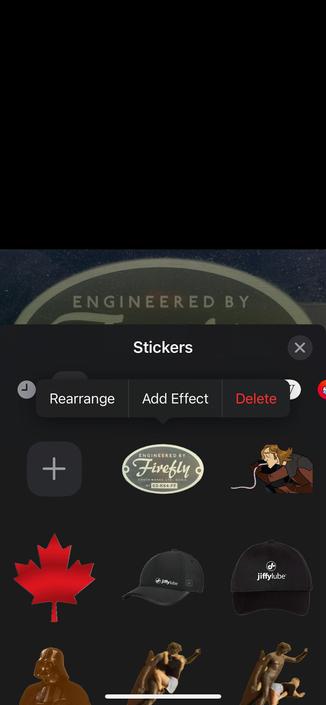 The new Sticker after being added