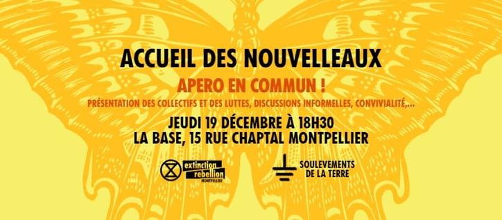 Réunion Accueil Nouvellesaux Extinction Rebellion et Soulèvement de la terre