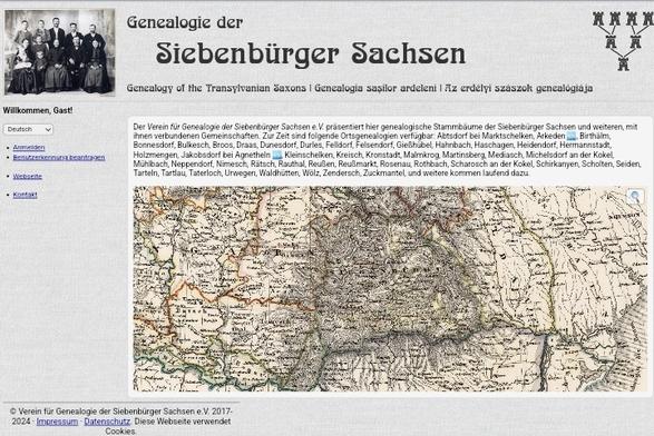 Screenshot der Homepage der VGSS