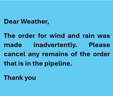 A written memo to the weather