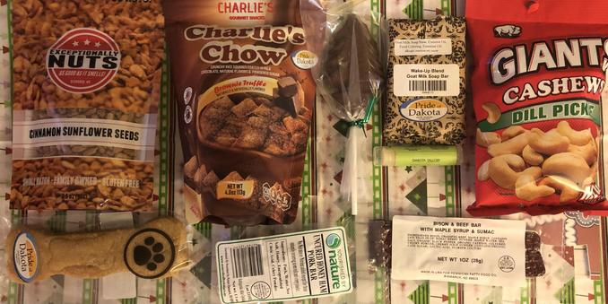 North Dakota made snacks, soap, and chapstick
