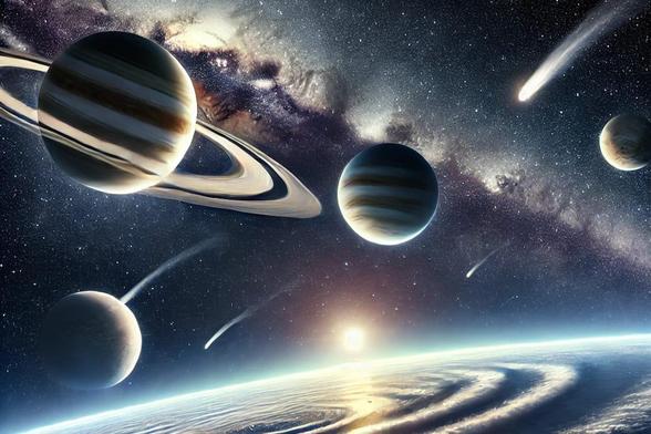 Image générée par une "intelligence" artificielle (AI).

Cette série de cours explorera la structure actuelle du Système solaire externe, incluant les planètes géantes, leurs satellites, les Troyens, la population transneptunienne, le nuage d’Oort et les comètes. Nous aborderons également les modèles relatifs à son origine, avec un focus particulier sur le modèle de Nice à l'occasion de son vingtième anniversaire.