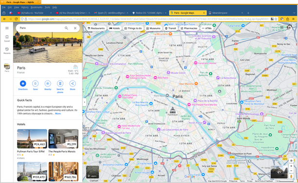 IceWeasel on Haiku viewing Google Maps set to Paris