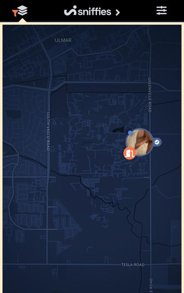 Sniffles map showing approximate location of a cruiser, at Lawrence Livermore National Laboratory.