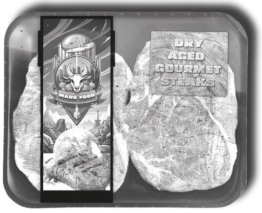 Eine Packung Dry Aged Gourmet Steaks frisch vom Mars